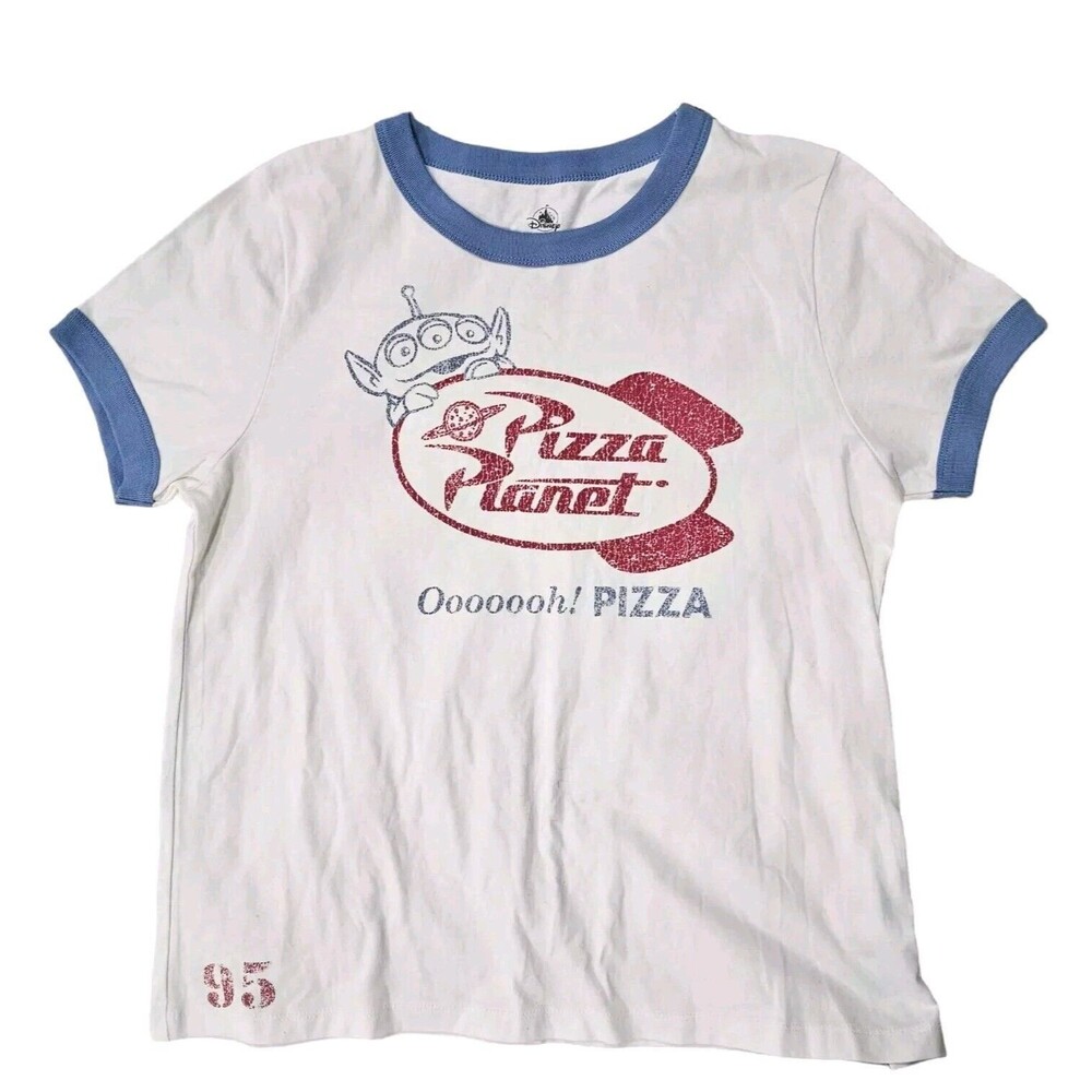 Disney Toy Story NWT Pizza Planet Ringer T-Shirt Vintage Style Medium Disneycore